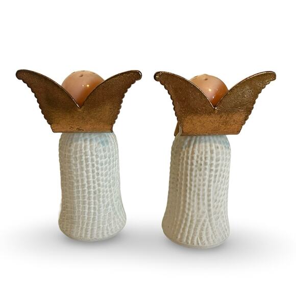 Vintage Angel Salt and Pepper Shakers Set 50s 60s Hand‎ Painted Artisan - Picture 2 of 3